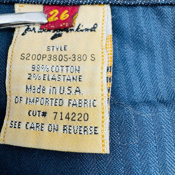 7 For All Mankind Denim Skirt 26 Womens Dark Wash Pencil Y2K Stretch Made USA - Picture 5 of 6